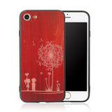 Woon Case For iphone 7 6 6s Plus Cover Cute 3D DIY Embossed Lover Boy Girl Dandelion Wooden Pattern Phone Cases Shell Capa Funda