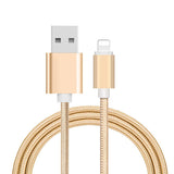 For iPhone 7 6 5 Robotsky 8 Pin Metal Braided Wire Sync Data Charger USB Cable for iPhone 7 6 6s Plus 5 5s iPad 4 mini 2 3 Air 2