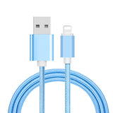For iPhone 7 6 5 Robotsky 8 Pin Metal Braided Wire Sync Data Charger USB Cable for iPhone 7 6 6s Plus 5 5s iPad 4 mini 2 3 Air 2
