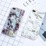 Marble Phone Cases for iphone 7 7 Plus Case Fashion Rock Stone Pattern IMD Soft TPU GEL Rubber Silicon Texture Cover Funda Coque