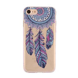 Ultra Thin Soft TPU Silicon Case For iphone 7 6 6S Plus SE 5 5S Cover Cute Dandelion feather Butterfly Flower Pattern Funda Capa