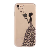 Ultra Thin Soft TPU Silicon Case For iphone 7 6 6S Plus SE 5 5S Cover Cute Dandelion feather Butterfly Flower Pattern Funda Capa