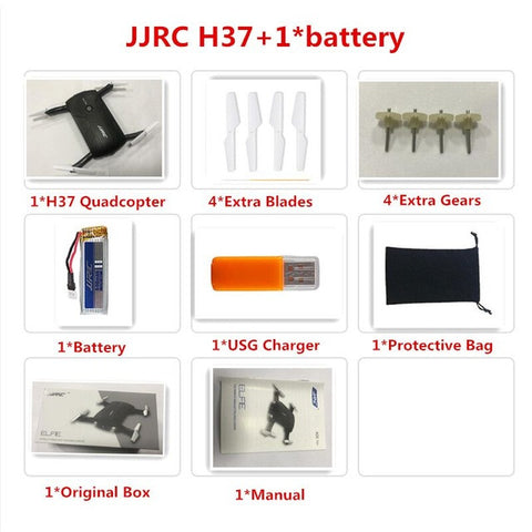 JJRC H37 Elfie foldable mini rc selfie drone with camera hd gyro wifi fpv rc drone helicopter