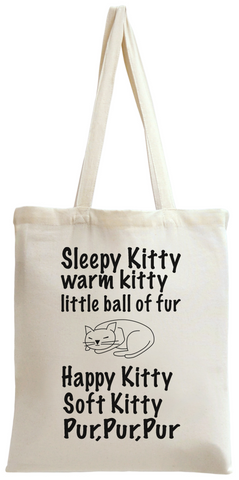 Sleepy Kitty Warm Kitty Tote Bag
