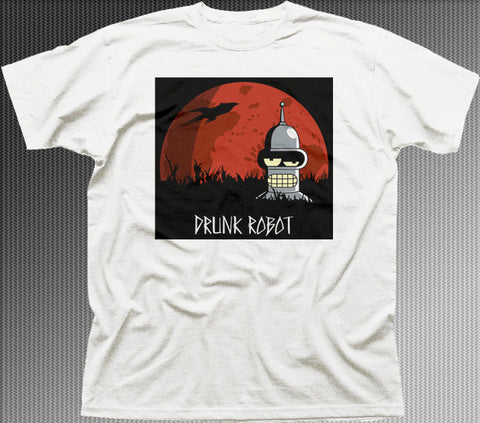 New Star War BAD DRUNK ROBOT Bender movie logo printed t shirt  Futurama
