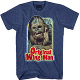 Star Wars Chewbacca Original Wing Man Furry Flyer Mens Navy T-Shirt