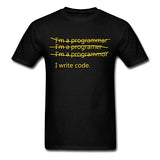 T Shirt Men Fashion  Programmer I Write Code Men's Cartoon tee shirt